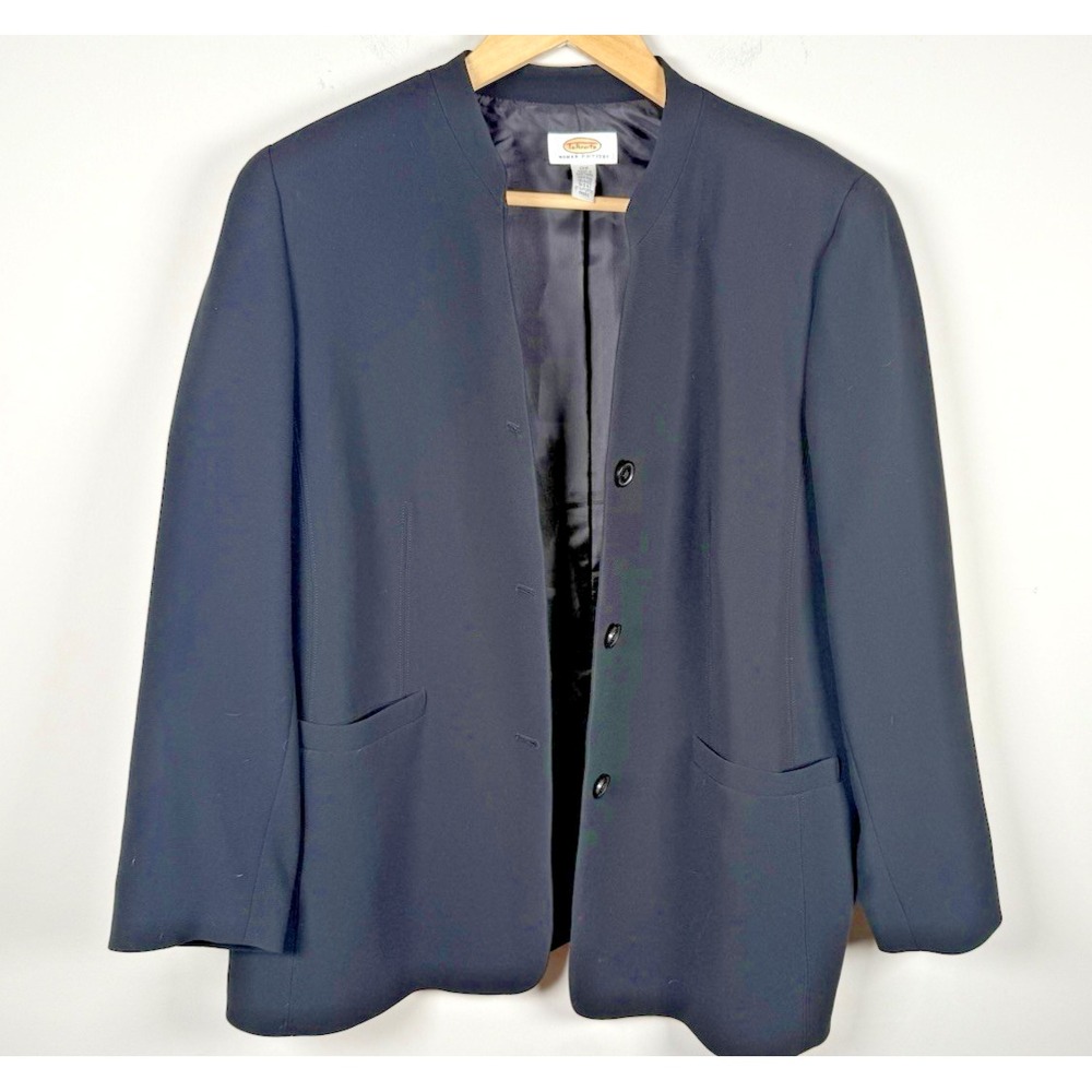 Vintage Talbots Jacket Blazer Black Button‎ Up Pockets Lined Womens Sz 12 Petite